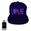 Party Hoeden Mobiele Telefoon APP Controle Lichtgevende Cap LED Katoen Baseball Cap Mannen Vrouwen Hip Hop Vader Mesh Hoed Voor Nachtclub Dance Party Gift 230627