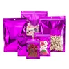 wholesale 1000Pcs/Lot Purple Resealable Smell Proof Flat Ziplock Aluminum Foil Bag Clear Front Hang Hole Packing Bag For Food Storage