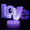 Lumières I LOVE YOU en forme de coeur Rose Saint Valentin Série 3D LED Veilleuse Chambre Lampe Décorative Fête D'anniversaire De Mariage Décoration HKD230628