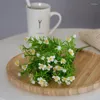Fleurs décoratives herbe artificielle marguerite plantes en plastique simulées bricolage faux Bouquet floral pour la maison vacances Table Vase décor de fête de mariage