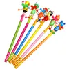 Pencils 48pcs/lot School Students Prize Children Cartoon Animal HB Wooden Pencil Christmas Birthday Promotion Gift