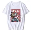 Herren T-Shirts Vintage Ryu Street Fighters Herrenhemd O-Ausschnitt Baumwolle Kurzarm T-Shirt Erwachsene Tops Übergroß