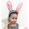 Party Hats Fluffy Bunny Ear Headband - Cosplay Stage Props For Adts Carrot-Inspired Costume Accessory With Hair Tie Drop Delivery Ho Dhp4X