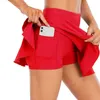 Tennis Skirts Pleated Yoga Skirt Gym Clothes Women Running Fitness Golf Pants Shorts Sports Back Waist Pocket Breathable design066yy