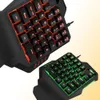 Teclado de jogo de mão única com fio usb profissional desktop led retroiluminado teclado da mão esquerda ergonômico com wirst para games9151859