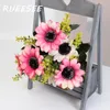 Decorative Flowers Pastoral Fresh Artificial Retro Sun Small Daisy Silk Home Desktop Decoration Ornaments Plant Bouquet