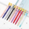 Kalemler 20pcs/set kawaii kristal top kalemler ballpen moda kız büyük metal ananas kalemleri okul kırtasiye için kalemler