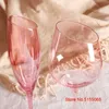 ピンクフラミンゴシリーズワイングラスライトラグジュアリーボルドーワインゴブレット斜めカットウェディングシャンパンフルートウォータータンブラーシェリーカップL230620