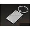 Keychains Lanyards Creative Metal Blank Annonser Custom Logo Keyrings Fashion For Promotional Gifts Rostfritt stål Key Ring Dr DHAE2