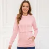 Maternità Tops Tees Liu Qu Womens Fleece Maternity Nursing Felpa con cappuccio Felpa con cappuccio Manica lunga Allattamento Gravidanza Tasca a marsupio Vestiti 230628 230628