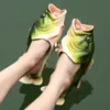 Slippers Funny Fish Slippers for Men Summer Family Beach Shoes Slides Large Size 24-47 Slippers Boy Sandals Unisex Man Flat Flip Flops 230628