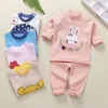 Completi di abbigliamento Bambini Ragazzi Ragazze Pigiama Cartone animato Stampa manica lunga Maglietta carina Top con pantaloni Bambino che dorme 230627