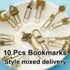 Bookmark 10 Piecelot Cute Metal Vintage Key Bookmarks Paper Clip For Book Stationery School Office Pagination Mark Marks 230627