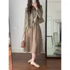 Skirts Xiaoxiangstare High Waist Skirt Spring Women's Dress 2023 Yarn Medium Length Hip Wrap A-shaped Umbrella 2376