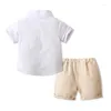 Set di abbigliamento Gilet bello per bambini 4 pezzi 2023 Neonati maschi Babi Abito estivo Casual Abbigliamento per bambini Abbigliamento per ragazzi Camicia Gilet Pantalone