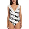 Traje de baño para mujer Arnés Carreras de caballos con volantes Traje de baño de una pieza Mujeres Sexy Monokini Trajes de baño para la playa