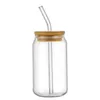 380/480 ml Glazen Beker Herbruikbare Stro Cola Cup Transparant Water Sap Glas Bier Kan Melk Koffie Mok Drinkware keuken Accessoires L230620