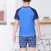 Fatos de banho para crianças, meninos, roupa de banho, conjuntos de roupa de praia, tops curtos, shorts e chapéus, roupas de verão, roupas de banho Rash Guard, roupas de banho HKD230628