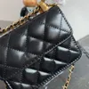 21 Designer Mini Fanny Pack Calfskin Mini Flap Bag 12,5 cm Luxury Chain Bag Hög imitation axelväska med Box ZC087