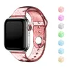 Pulseiras de silicone macias para Apple Watch Strap 45mm 41mm 44mm40mm42mm38mm Pulseira esportiva feminina brilhante para iWatch 87/6/5/4/3/2/1/SE