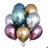 Festdekoration 50 st/lot colorf balloon 10 tum latex krom metallhelium ballonger bröllop födelsedag baby dusch julbåg d dhwfj