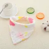 8 couches bébé nouveau-né INS imprimer bavoirs infantile Triangle écharpe tout-petits mousseline coton Bandana burp chiffons 23 couleurs