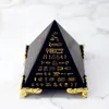 Decorative Objects Figurines Egypt Crystal Obsidian Pyramid Model Natural Energy Healing Feng Shui Home Decor Living Room Decoration Paperweight 230628