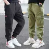 Shorts Boys Cargo Pants Winter Autumn Thick Boys Trousers Casual Kids Sport Pants Teenage Children Clothes For 4-11Year 230628