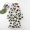 Pyjama Herfst Winter Kids Hooded Badjas Baby Badjassen Jongens Meisjes Cartoon Konijn Panda Flanel Lange Mouw Handdoek Gewaad 230627