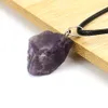 Naturalny nieregularny surowy kryształowy wisiorek ruda Energia Energia Lapis Rose Kwarc Kamień Healing Amethyst Naszyjnik Hurtowa