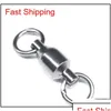 Acessórios de pesca Single Melt Ring Swivel High Speed Ball Bearing Metal Steel Fishings Tackle Hairclippers2011 Drop Deli Dhn1L