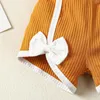 Ensembles de vêtements pour enfants filles été couleur unie hauts Bowknot Shorts costumes adaptés ses vêtements de fille cadeau de bébé