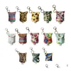 Keychains Lanyards 13 Styles 30 ml PU Leather Hand Sanitizer Bottle Holder Keychain per flaskor Er Sunflower Cactus Drop Delivery F Dhu7B