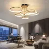 Lustres Design industriel moderne LED Salon nordique Salle à manger Creative Ring Plafond Éclairage intérieur