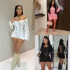 Retail Casual Women Clothing Jumpsuits New Sexy One-shoulder Bodysuits Hollow Hole Open Back Knitted Wrapped Hip Slim Rompers