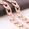 Chains Fashion Mens Stainless Steel Jewelry 13/15/19mm Wide Curb Cuban Link Chain 7-40 Inches Rose Gold Color Necklace Or Bracelet