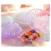 Emballage Cadeau En Plastique Transparent Shell Boîtes De Bonbons Plage Thème Fête D'anniversaire Faveurs Boîte Diy Perlé Conteneur Festif De Noël Décor Dhlds