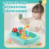 Keuken Spelen Voedsel Kinderen Aanrecht Speelgoed Elektrische Vaatwasser Spelen Speelgoed Met Stromend Water Pretend Play Voedsel Vissen Speelgoed Rollenspel Meisjes Speelgoed 230627