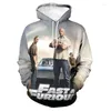 Мужские толстовки Movie Fast Furious Men 2023 Streetwear Fashion Cool Boys Fall 3D Print Графика Повседневная толстовка унисекс