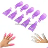 Removedor de esmalte, saúde, beleza, 10 pçs/lote, arte plástica, imersão, tampa, clipe, gel Uv, ferramenta de envoltório Gofy Xb1 Drop Delivery Dhw2T