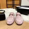 Designer women's men's princetown slipper Pink canvas black white leaher tan suede mule luxury shoes large size 35-44 01