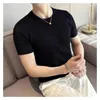 Męskie bluzy z kapturem Elastyczne dzianiny wydrążenie oddychające szczupły letni krótki rękaw mężczyzna bluza moda moda 2xl 2xl ubrania czarny biały top