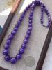 Chains Genuine Purple Natural Charoite Necklace Women Female Round Crystal Bead Long Chain 7-16mm Certificate