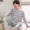 Mannen Nachtkleding Heren Pyjama Brief Gestreepte Casual Zachte Cartoon Adem Pyjama Sets SleepLounge Pyjama Lente Zomer Comfort Homewear