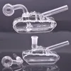 Atacado TANK Shape Glass Oil Burner Bong Water Pipes Hookah Thick Heady Recelyer Ash Catcher Rigs com Glass Oil Burner Pipes 14mm Joint