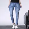 Heren Jeans Designer Medusa Gedrukte Jeans Heren 2021 Zomer Nieuwe Elastische Slim Fit Rechte Broek Mannen F6ZJ