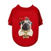 Abbigliamento per cani T-shirt per animali domestici Maglione comodo Vestiti con motivo adorabile rosso