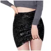 Skirts Bling Gold Lurex Skirt Bodycon Pencil High Elastic Korea Empire Mid Long Sequin Sexy Club Khaki Silver Black