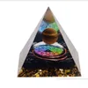 Новинки Кристалл Обсидиан Оргон Пирамида - Генератор положительной энергии ручной работы для защиты Медитация Исцеление Рейки Падение 8 см Dh3S9