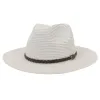 Summer Panama Straw Hats for Women Men Jazz Fedoras Big Brim Beach Cooling Sun Breathable Elegant Ladies Party Wholesale